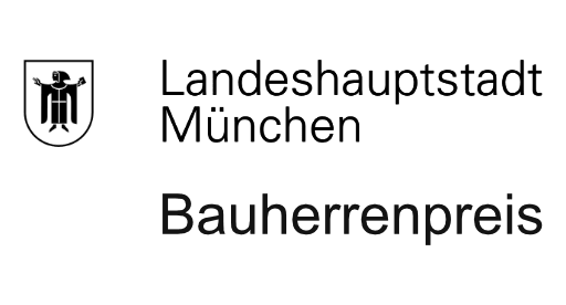 Logo des Bauherrenpreises der Landeshauptstadt München.