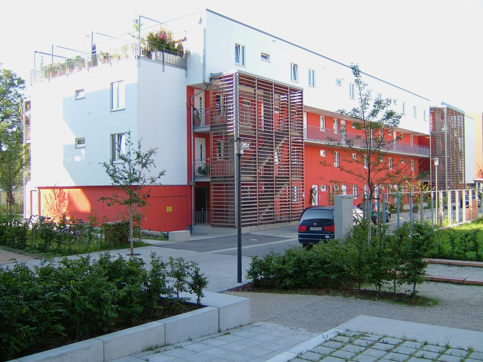 Nordansicht des NEST MFH AB1 am Ackermannbogen in München im Passivhausstandard.